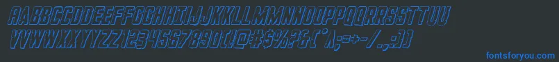Шрифт GiIncognito3Dital – синие шрифты на чёрном фоне