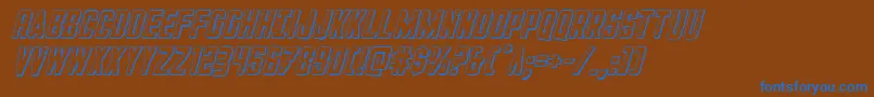 Шрифт GiIncognito3Dital – синие шрифты на коричневом фоне