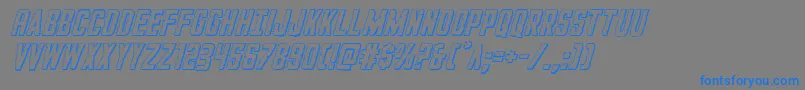 フォントGiIncognito3Dital – 灰色の背景に青い文字