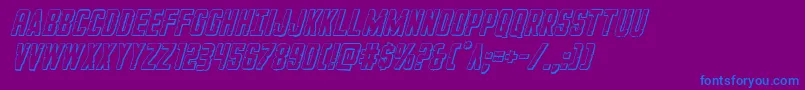 GiIncognito3Dital-Schriftart – Blaue Schriften auf violettem Hintergrund
