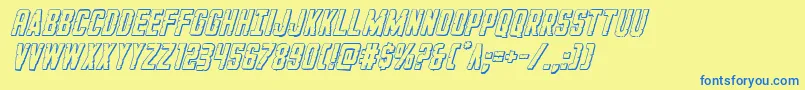 Шрифт GiIncognito3Dital – синие шрифты на жёлтом фоне