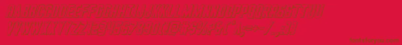 フォントGiIncognito3Dital – 赤い背景に茶色の文字