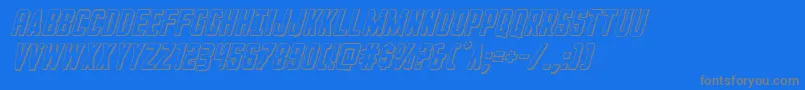 GiIncognito3Dital-fontti – harmaat kirjasimet sinisellä taustalla