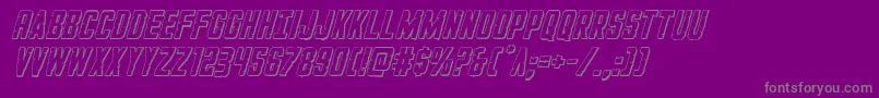 GiIncognito3Dital-fontti – harmaat kirjasimet violetilla taustalla