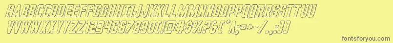 GiIncognito3Dital-fontti – harmaat kirjasimet keltaisella taustalla