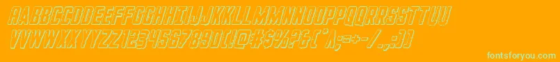 GiIncognito3Dital Font – Green Fonts on Orange Background