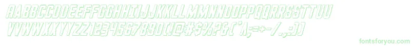 Шрифт GiIncognito3Dital – зелёные шрифты на белом фоне