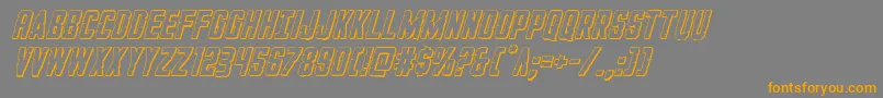フォントGiIncognito3Dital – オレンジの文字は灰色の背景にあります。