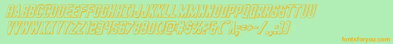 GiIncognito3Dital-fontti – oranssit fontit vihreällä taustalla