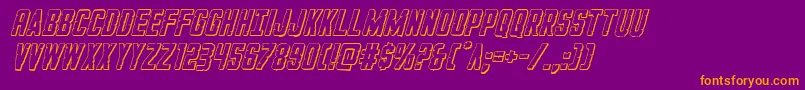GiIncognito3Dital-Schriftart – Orangefarbene Schriften auf violettem Hintergrund