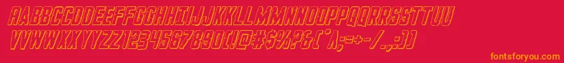 GiIncognito3Dital-Schriftart – Orangefarbene Schriften auf rotem Hintergrund