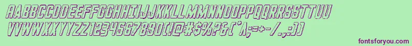 Шрифт GiIncognito3Dital – фиолетовые шрифты на зелёном фоне