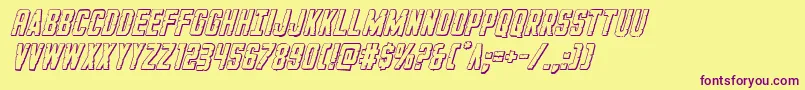 Шрифт GiIncognito3Dital – фиолетовые шрифты на жёлтом фоне