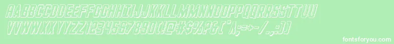 フォントGiIncognito3Dital – 緑の背景に白い文字