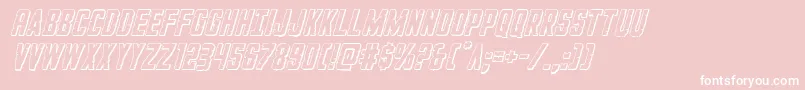 GiIncognito3Dital-fontti – valkoiset fontit vaaleanpunaisella taustalla