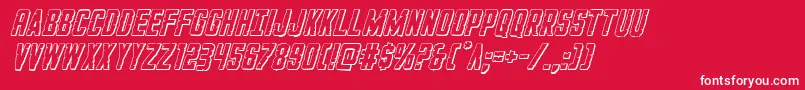 Шрифт GiIncognito3Dital – белые шрифты на красном фоне