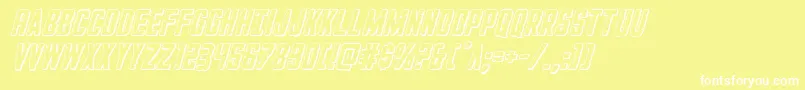Шрифт GiIncognito3Dital – белые шрифты на жёлтом фоне
