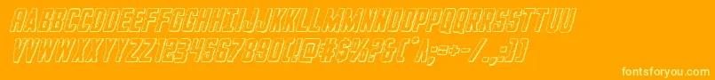 Шрифт GiIncognito3Dital – жёлтые шрифты на оранжевом фоне