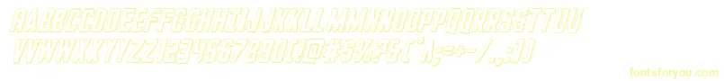 GiIncognito3Dital-Schriftart – Gelbe Schriften auf weißem Hintergrund