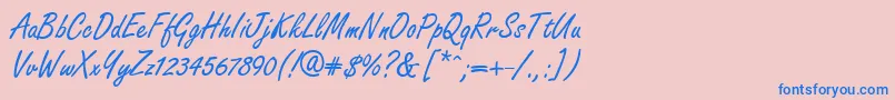 フォントGeFreelancer – ピンクの背景に青い文字