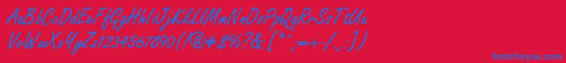 GeFreelancer-Schriftart – Blaue Schriften auf rotem Hintergrund