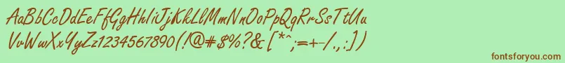GeFreelancer Font – Brown Fonts on Green Background