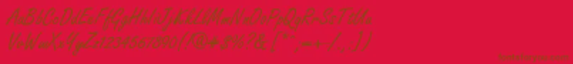 GeFreelancer-fontti – ruskeat fontit punaisella taustalla