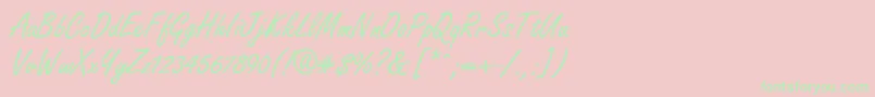 GeFreelancer-fontti – vihreät fontit vaaleanpunaisella taustalla