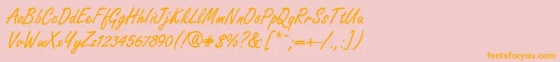 フォントGeFreelancer – オレンジの文字がピンクの背景にあります。