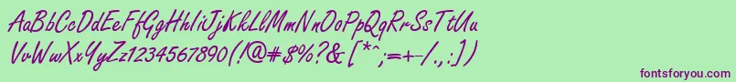 Шрифт GeFreelancer – фиолетовые шрифты на зелёном фоне
