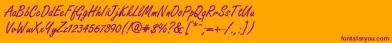 GeFreelancer-Schriftart – Violette Schriften auf orangefarbenem Hintergrund