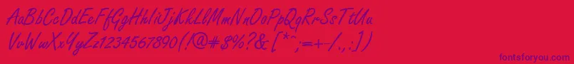 GeFreelancer-Schriftart – Violette Schriften auf rotem Hintergrund