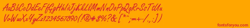 フォントGeFreelancer – オレンジの背景に赤い文字