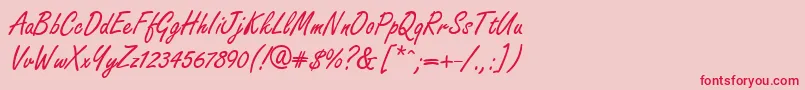GeFreelancer-fontti – punaiset fontit vaaleanpunaisella taustalla
