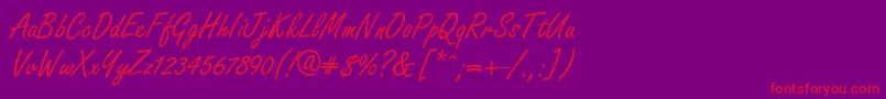 GeFreelancer-fontti – punaiset fontit violetilla taustalla