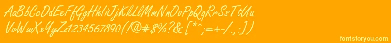 GeFreelancer-fontti – keltaiset fontit oranssilla taustalla