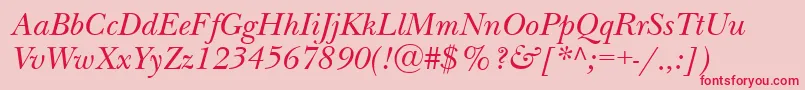 NewbaskervillegttItalic Font – Red Fonts on Pink Background