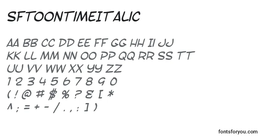Fuente SfToontimeItalic - alfabeto, números, caracteres especiales
