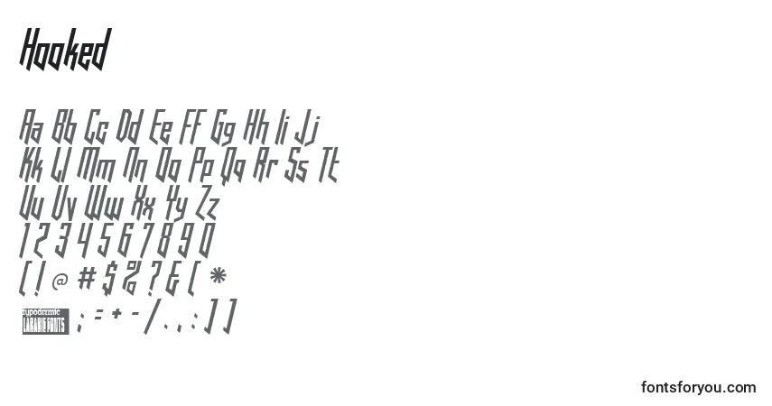Schriftart Hooked – Alphabet, Zahlen, spezielle Symbole