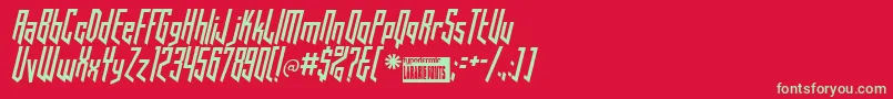 フォントHooked – 赤い背景に緑の文字