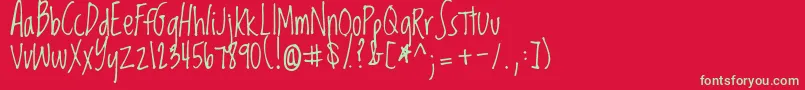 フォントLoved – 赤い背景に緑の文字