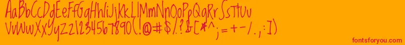 Loved Font – Red Fonts on Orange Background