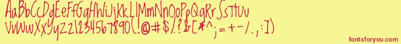 Loved Font – Red Fonts on Yellow Background