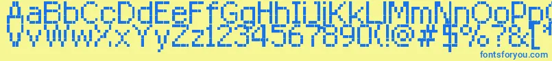 Czcionka RttRedstar8 – niebieskie czcionki na żółtym tle