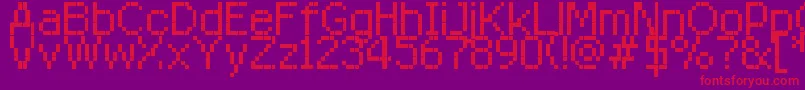 RttRedstar8-Schriftart – Rote Schriften auf violettem Hintergrund