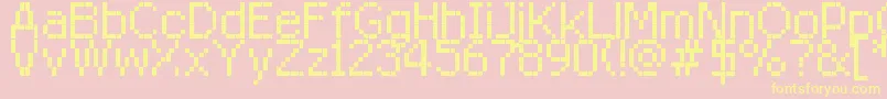 RttRedstar8 Font – Yellow Fonts on Pink Background