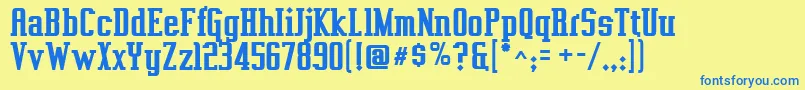 Vahikab Font – Blue Fonts on Yellow Background