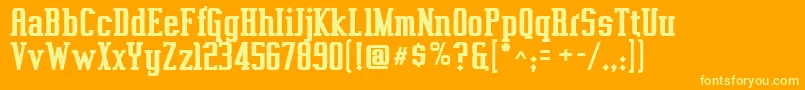 Vahikab Font – Yellow Fonts on Orange Background