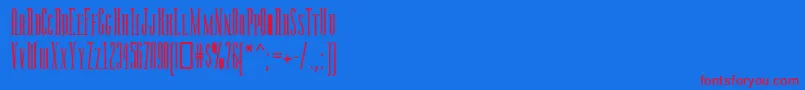 Czcionka Manzanita – czerwone czcionki na niebieskim tle