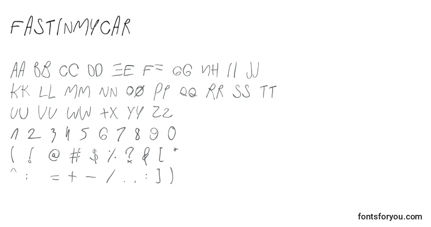 Schriftart FastInMyCar – Alphabet, Zahlen, spezielle Symbole